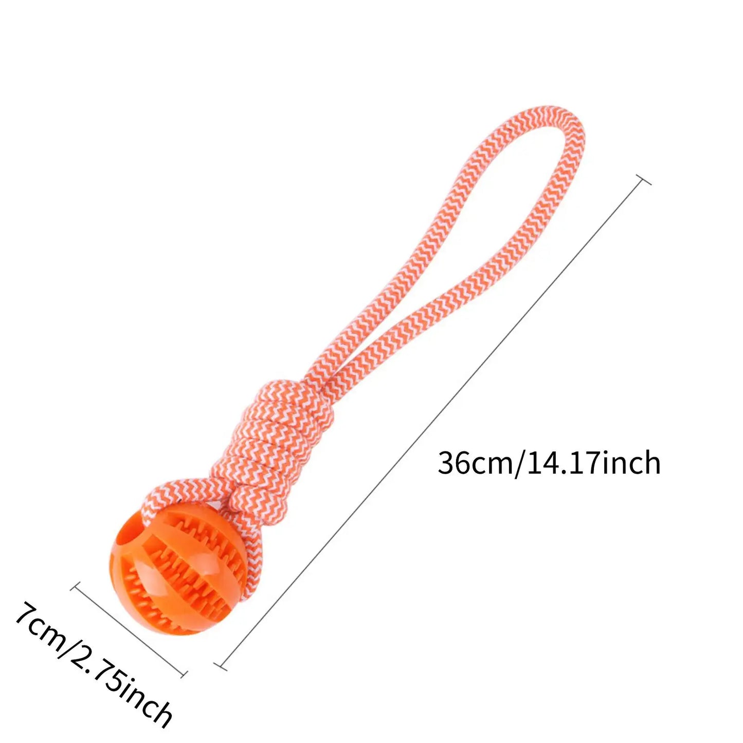 Dog Treat Ball Toy – Rubber Chew Rope Toy for Small & Medium Dogs, Teeth Cleaning