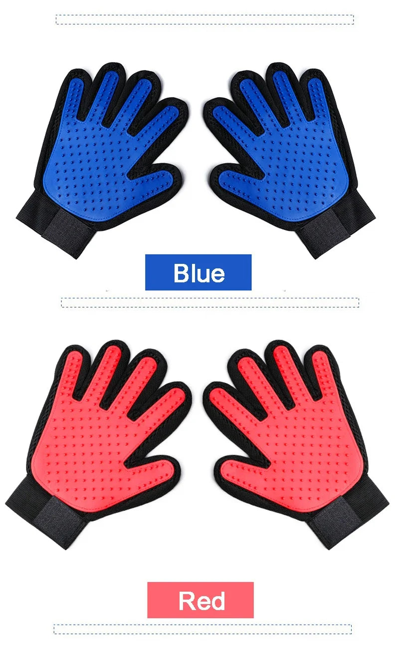 Silicone Pet Grooming Glove – Hair Remover & Bath Brush for Dogs & Cats
