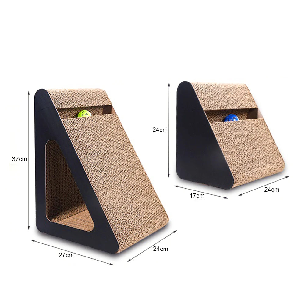 2-in-1 Cat Scratcher Toy with Spinning Balls for Stress Relief