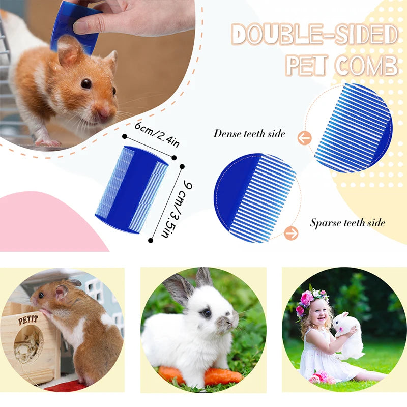 Rabbit Grooming Kit – Nail Clipper, Tear Stain Remover & Bath Brush for Small Pets