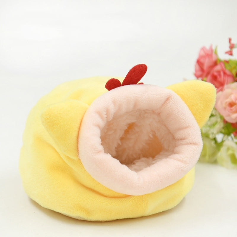 Windproof Plush Hamster Nest – Warm Winter House for Small Pets