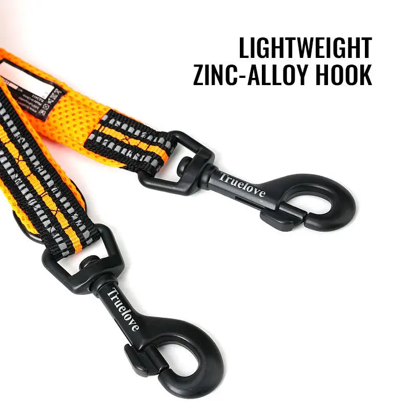 7-in-1 Adjustable Dog Leash – Hands-Free Reflective Lead for Walking & Training 2 Dogs