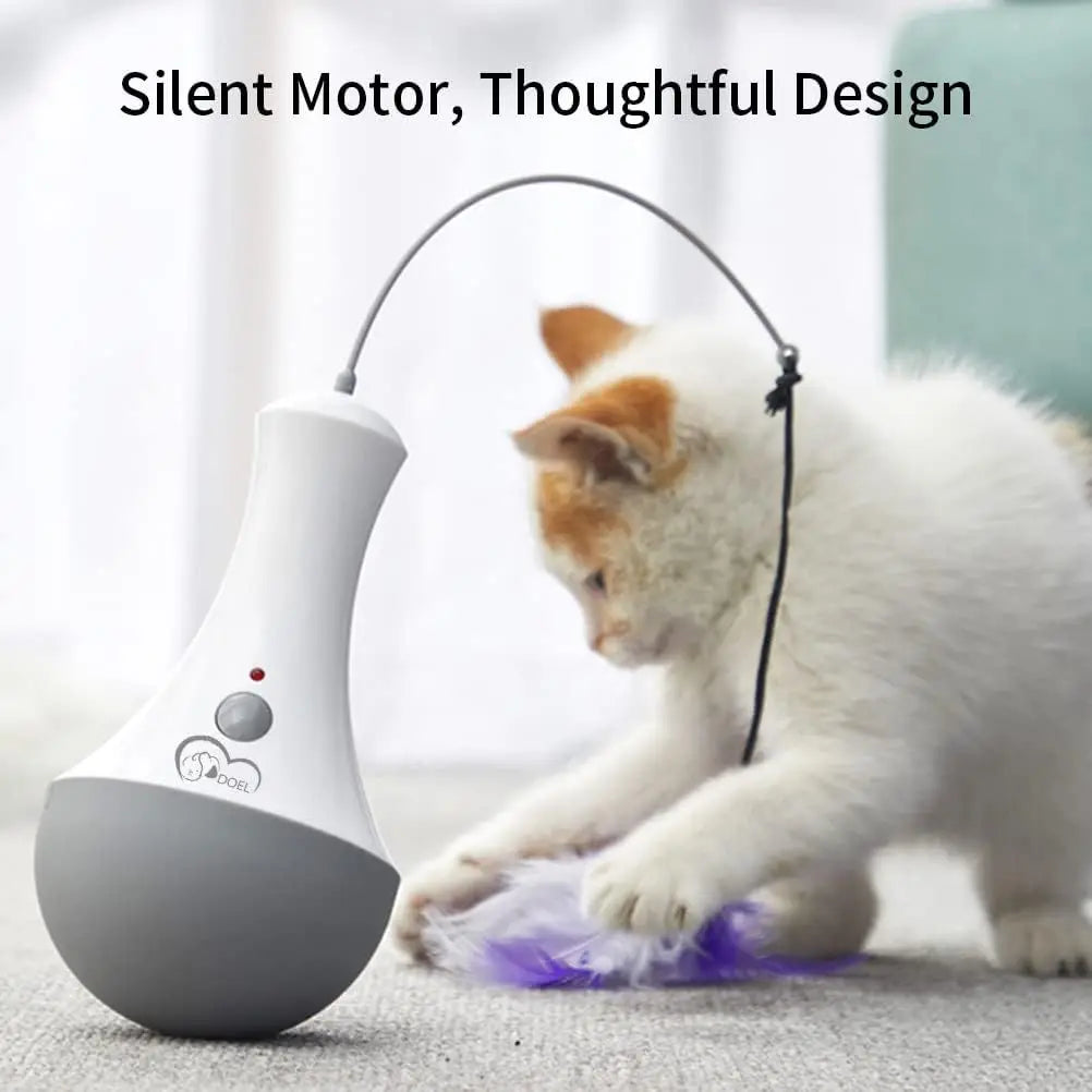Interactive Cat Feather Toy – Automatic Teaser for Indoor Play | Fun Kitten Gift & Enrichment Toy