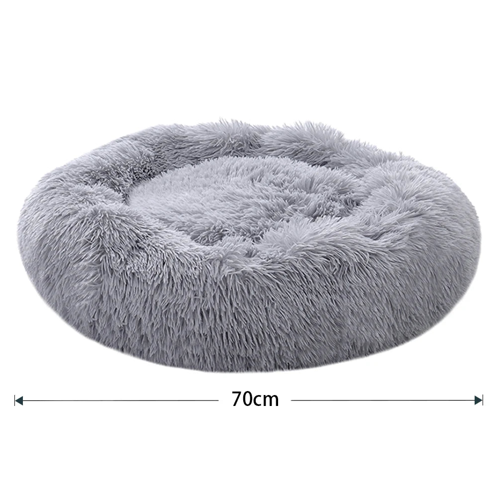Warm Donut Pet Bed – Plush, Machine-Washable Dog & Cat Sleeping Nest