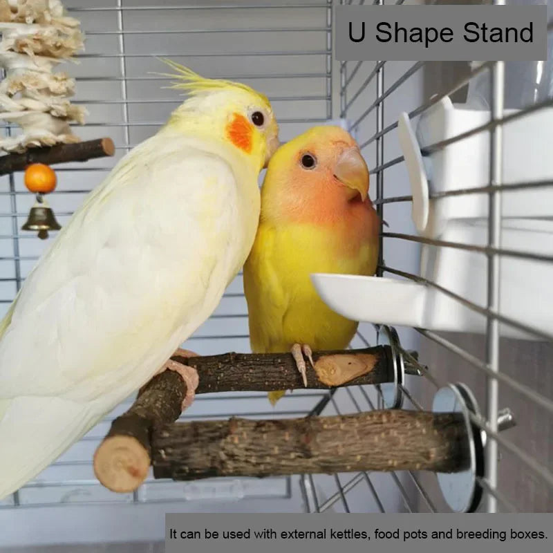 Natural Wood Branch Stand – Chew Toy Perch for Parrots, Hamsters & Birds