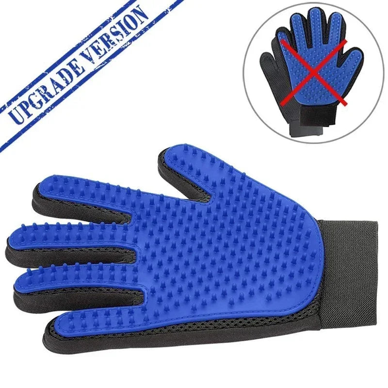 Silicone Pet Grooming Glove – Hair Remover & Bath Brush for Dogs & Cats