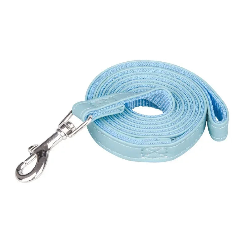 120cm PU Leather Dog Leash – Padded Nylon Lead for Dogs & Cats