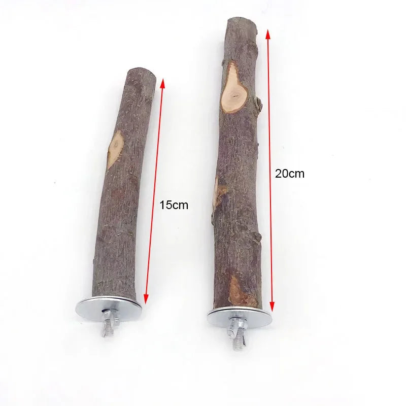 Natural Wood Branch Stand – Chew Toy Perch for Parrots, Hamsters & Birds