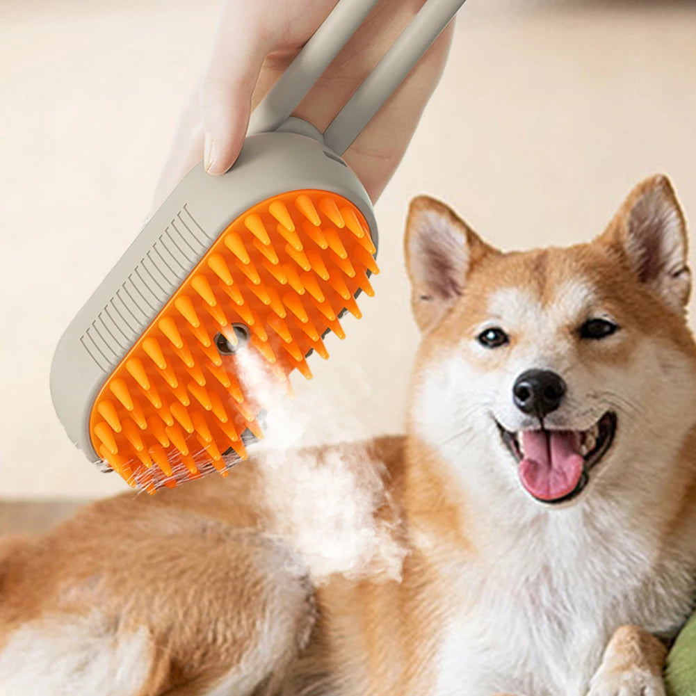 3-in-1 Pet Grooming Brush – Electric Hair Remover with Steam & Massage