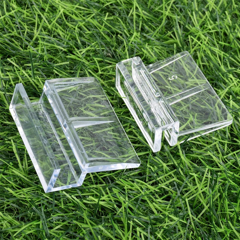 Acrylic Clip Holders – Transparent Glass Cover Support for Aquarium - 8Pcs