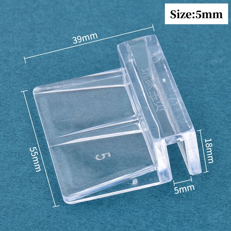 Acrylic Clip Holders – Transparent Glass Cover Support for Aquarium - 8Pcs