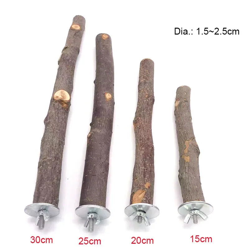 Natural Wood Branch Stand – Chew Toy Perch for Parrots, Hamsters & Birds