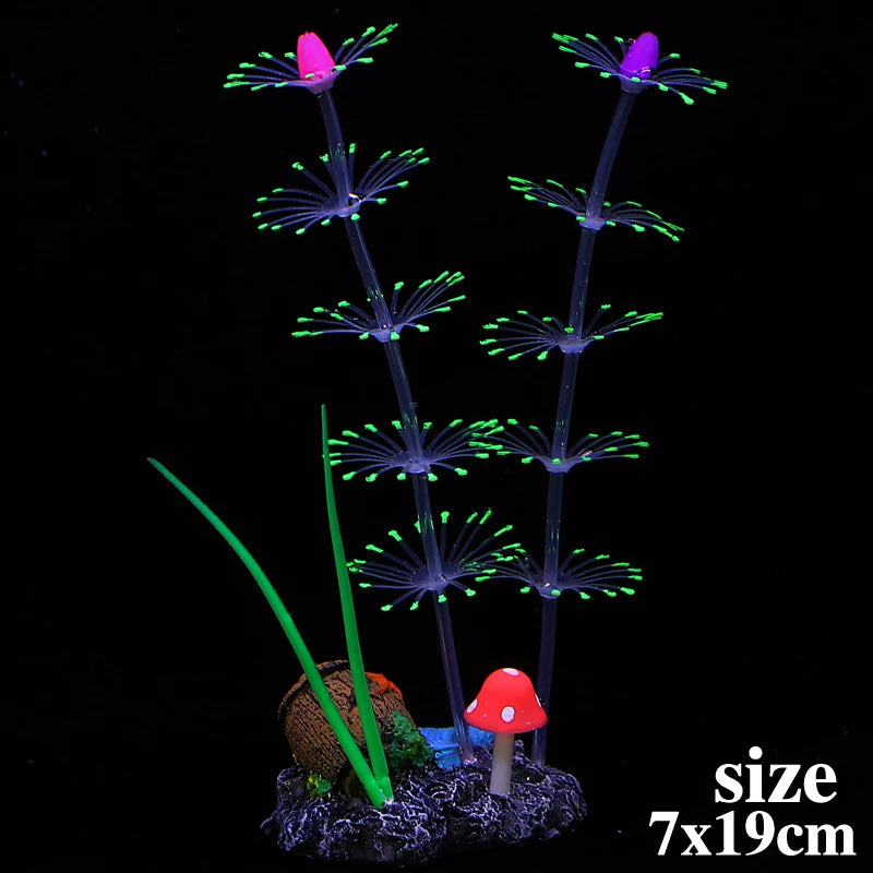 Fluorescent Silicone Aquatic Plants