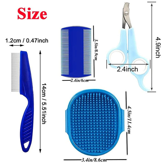 Rabbit Grooming Kit – Nail Clipper, Tear Stain Remover & Bath Brush for Small Pets - The Best For Pets