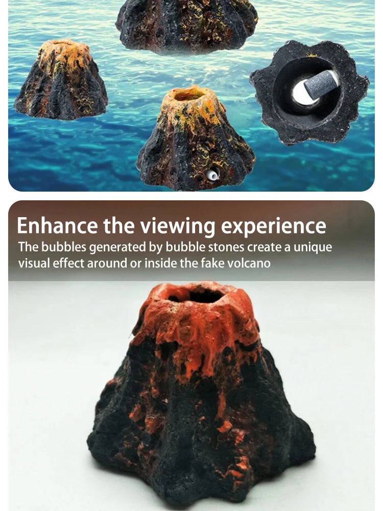 Aquarium Volcano Air Stone – Bubble Aerator with ABS Volcanic Bubbler