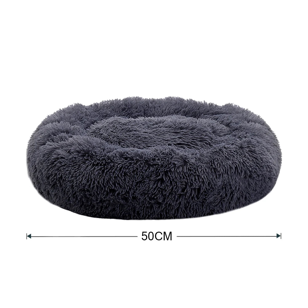 Warm Donut Pet Bed – Plush, Machine-Washable Dog & Cat Sleeping Nest