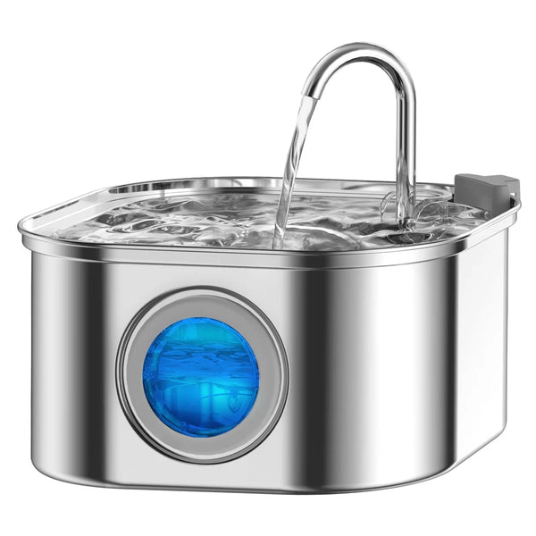 3.2L Stainless Steel Pet Water Feeder – Smart Auto Dispenser with Window