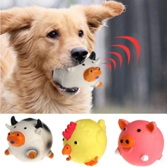 Squeaky Farm Animal Dog Toy – Cute Chew Toy