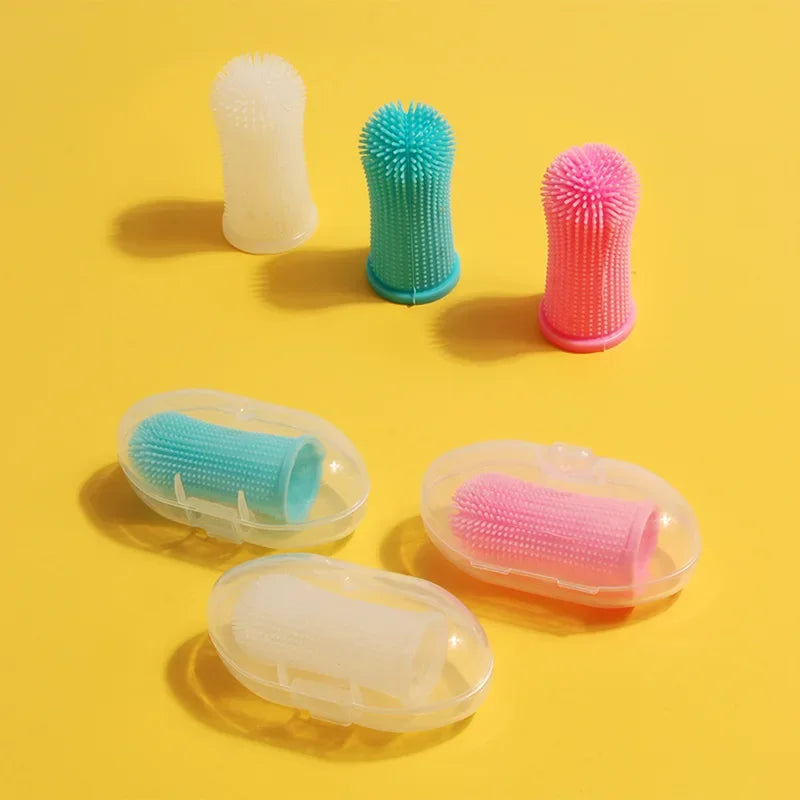 Pet Finger Toothbrush – Soft, Nontoxic Dental Cleaner for Dogs & Cats