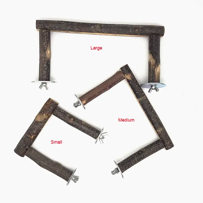 Natural Wood Branch Stand – Chew Toy Perch for Parrots, Hamsters & Birds