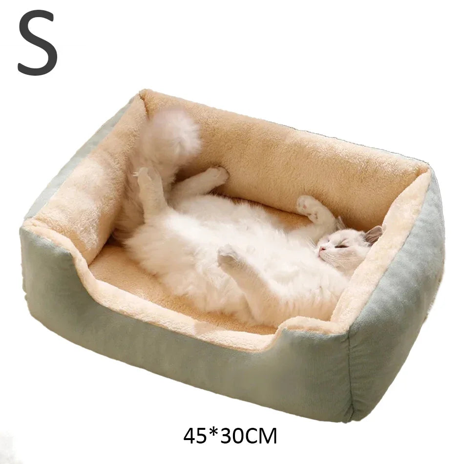 Comfy Plush Puppy Bed – Washable Cushion Basket for Dogs & Cats