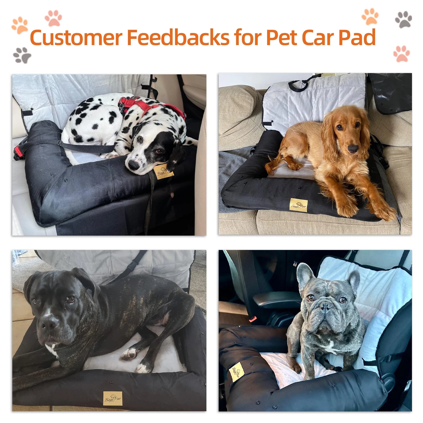 Portable Dog Car Seat – Travel Bed with Safety Belt | Waterproof Pet Booster & Cushion