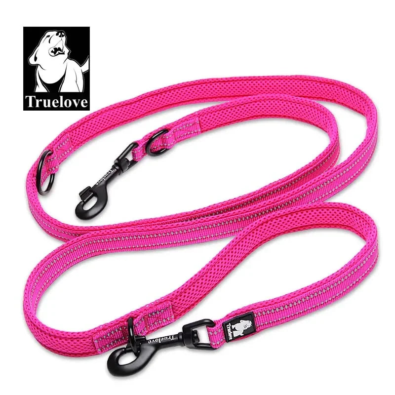 7-in-1 Adjustable Dog Leash – Hands-Free Reflective Lead for Walking & Training 2 Dogs
