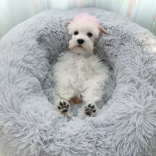 Warm Donut Pet Bed – Plush, Machine-Washable Dog & Cat Sleeping Nest