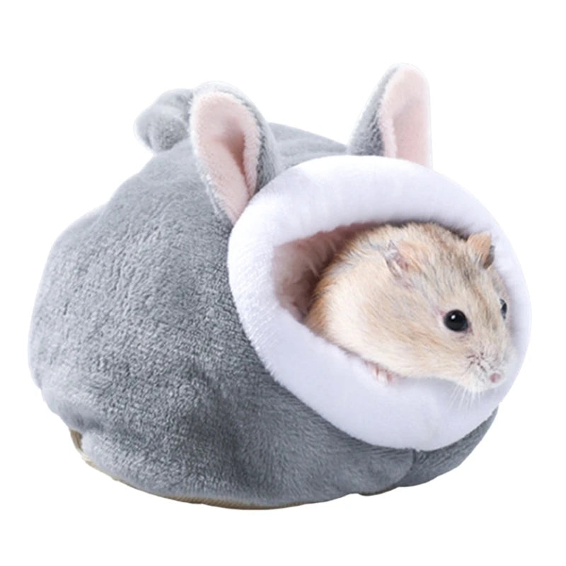 Windproof Plush Hamster Nest – Warm Winter House for Small Pets