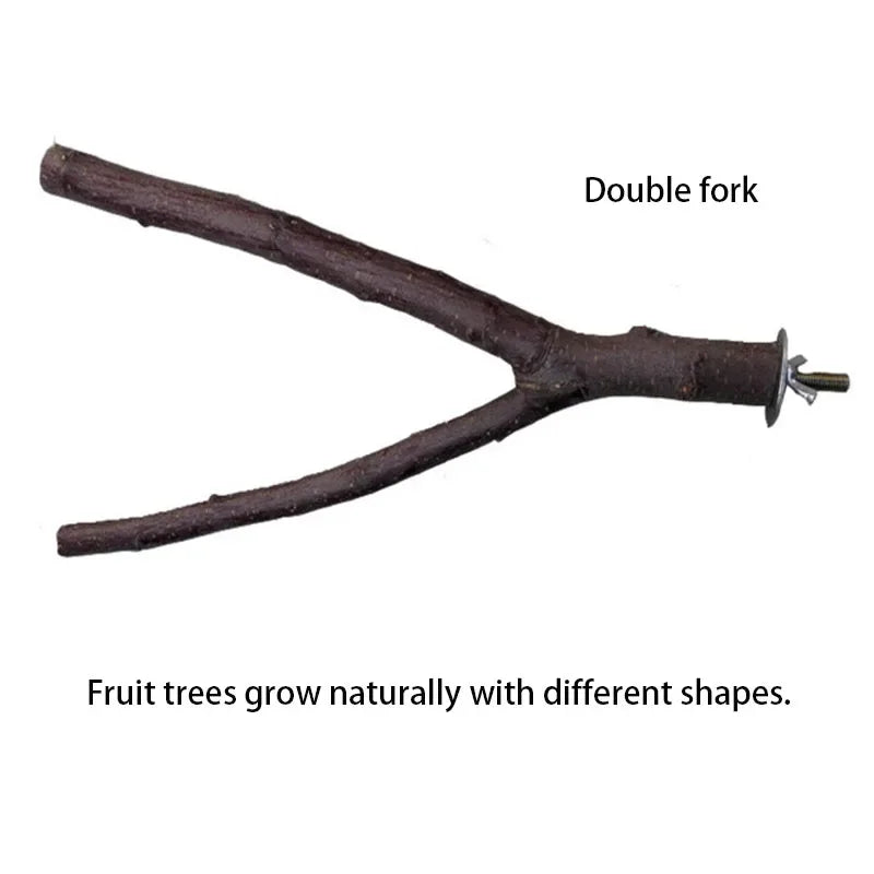 Natural Wood Branch Stand – Chew Toy Perch for Parrots, Hamsters & Birds
