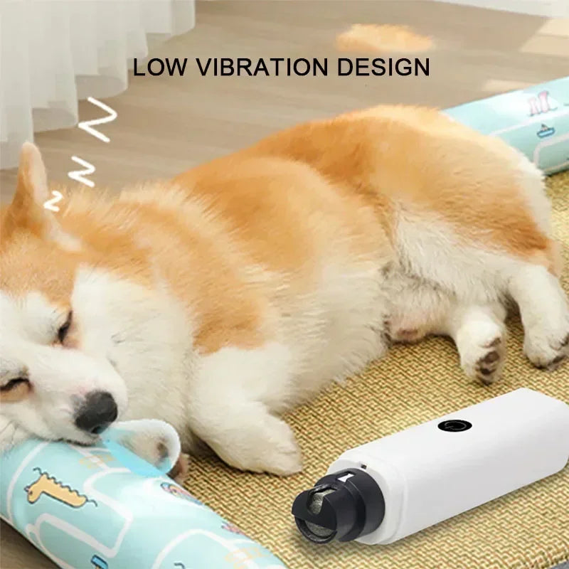 Rechargeable Electric Pet Nail Grinder – Quiet Clipper with LED Light for Dogs & Cats
