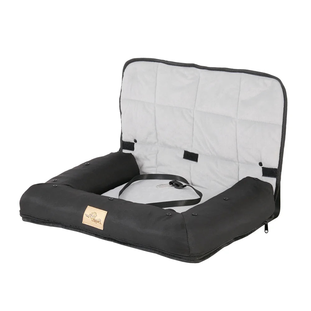 Portable Dog Car Seat – Travel Bed with Safety Belt | Waterproof Pet Booster & Cushion