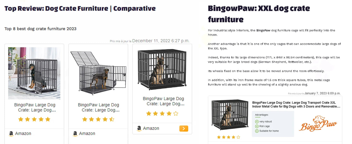 Heavy Duty Dog Crate – Strong Metal Cage with Lockable Wheels & Tray
