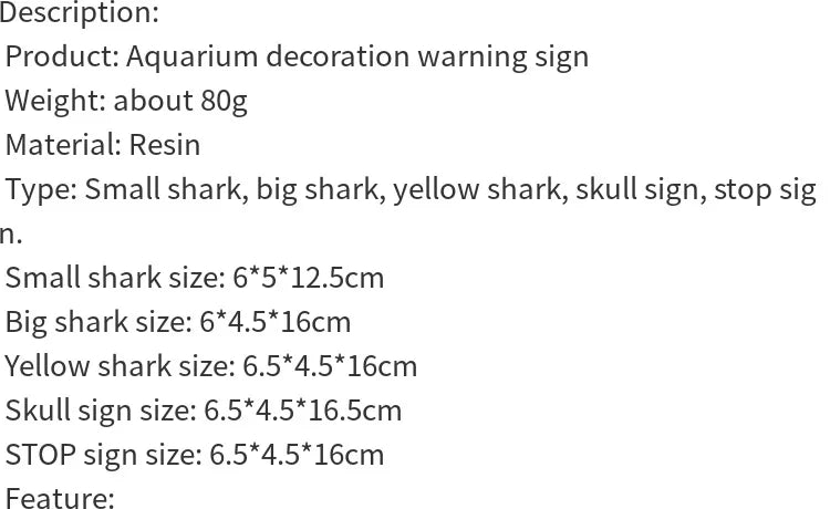 Warning Signs Ornament – Aquarium Decoration & Fish Tank Background