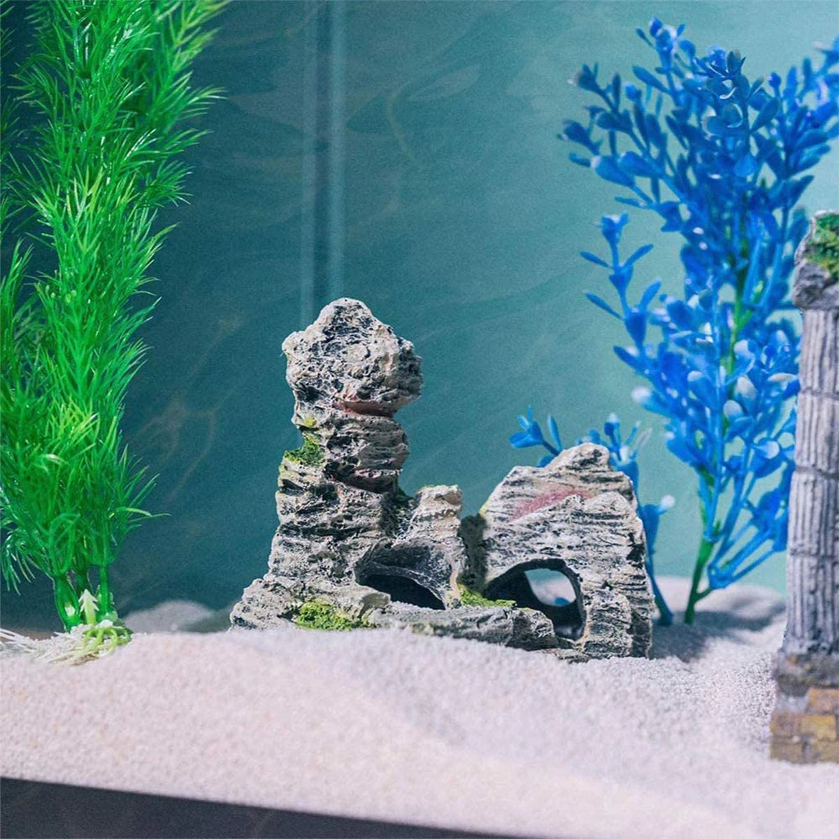 Artificial Moss Cave – Resin Rockery Aquarium Ornament for Fish Tanks
