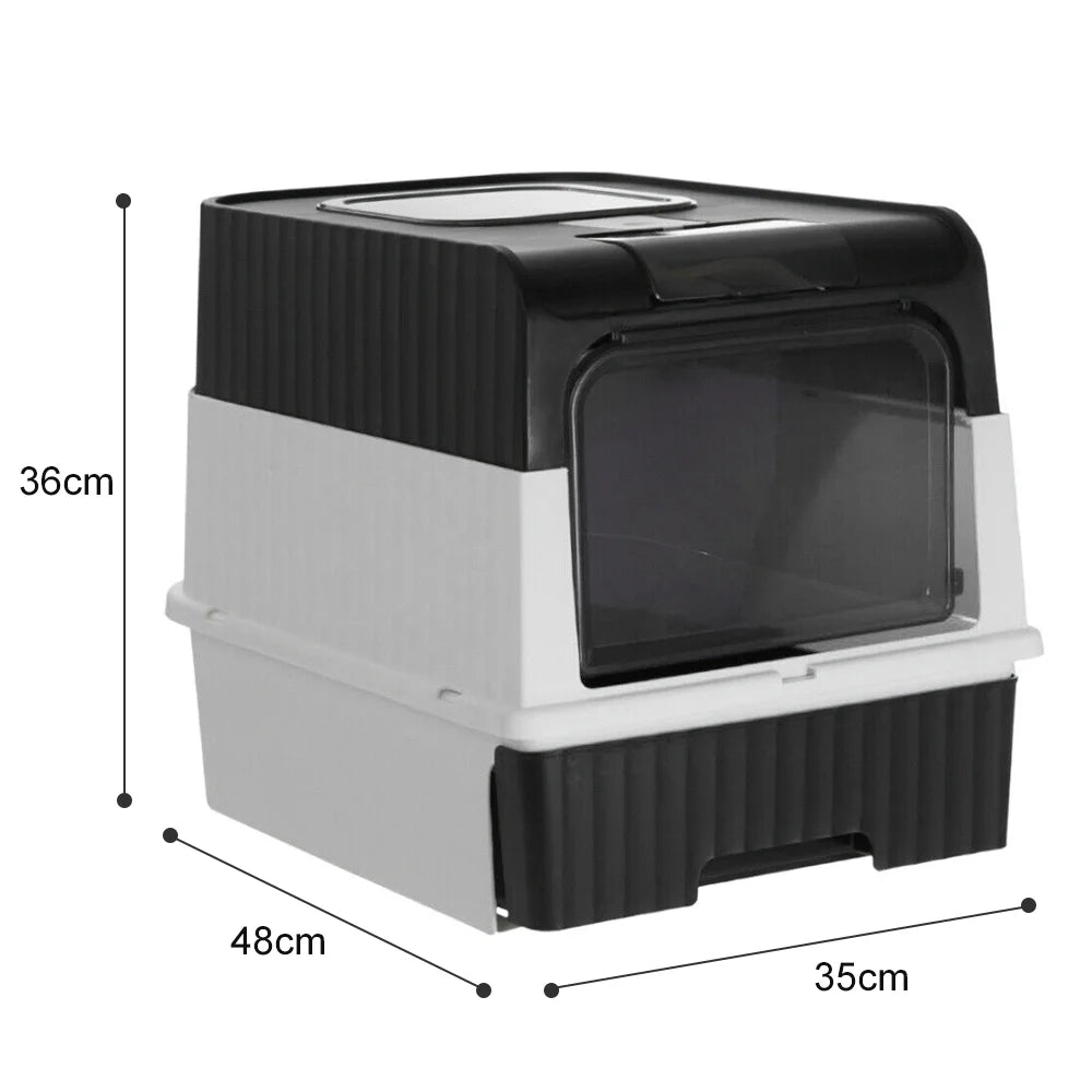 XL Enclosed Cat Litter Box – Drawer-Style, Self-Cleaning & Splash-Proof Pet Toilet