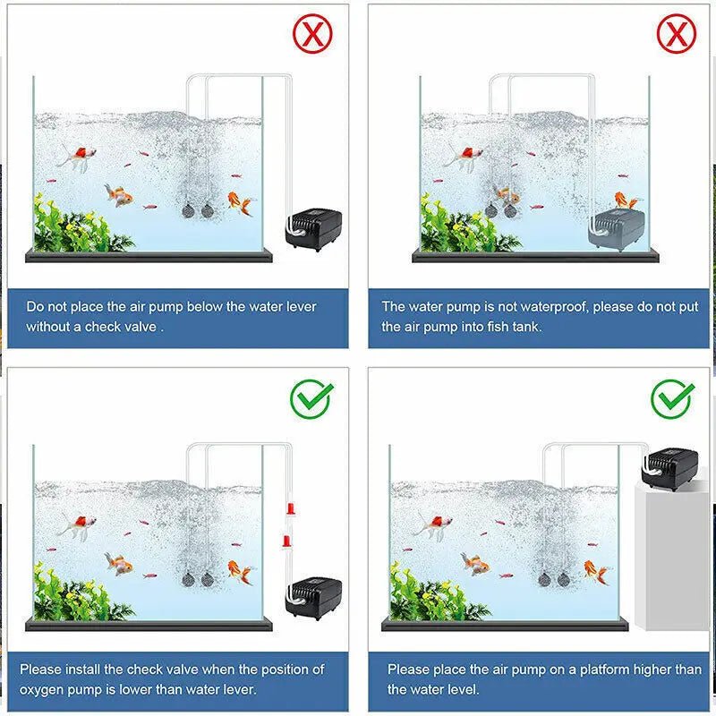 Aquarium Fish Tank Air Silent Twin Outlet Vae Trcal Marine Oxygen Pump