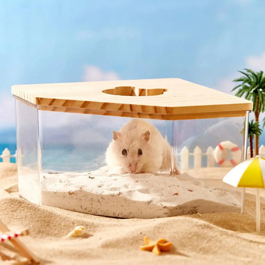 Acrylic Hamster Sand Bath Box – Transparent Dual-Purpose Bath & Toilet