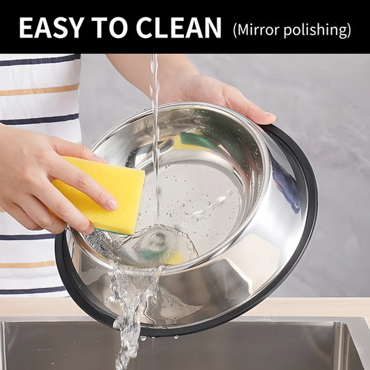 Stainless Steel Dog Bowl - Durable Metal Pet Feeder for Dogs & Cats