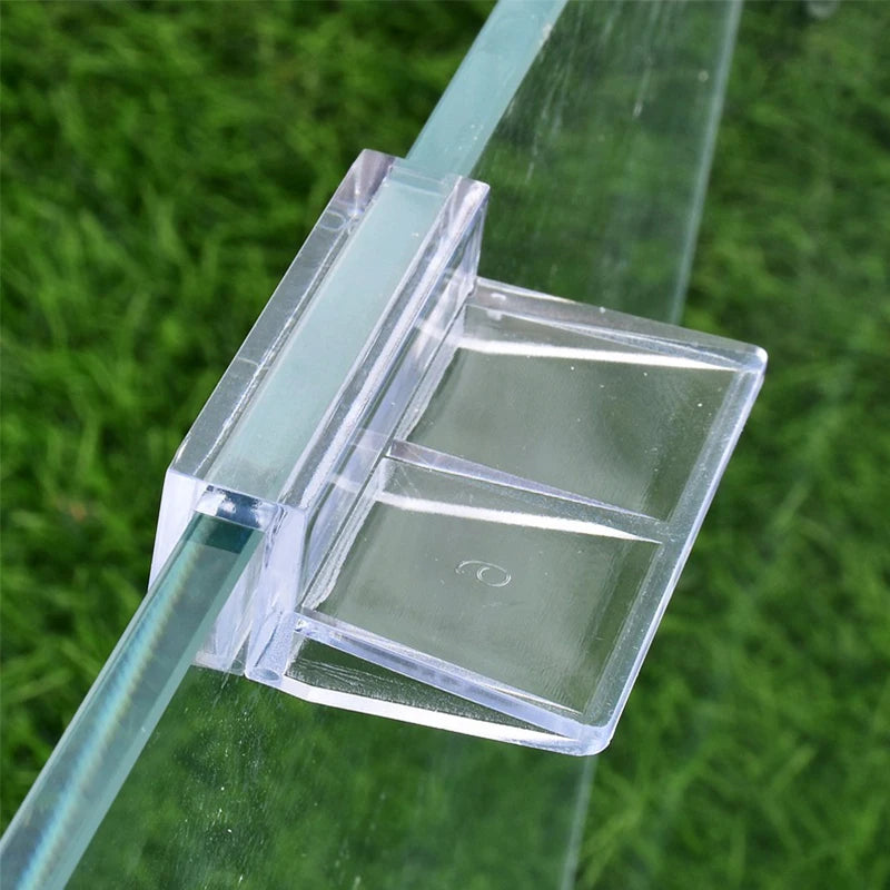 Acrylic Clip Holders – Transparent Glass Cover Support for Aquarium - 8Pcs