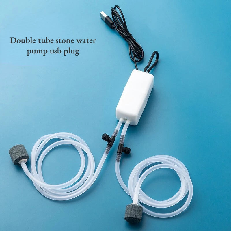 USB Air Pump Kit – Silent Oxygen Pump with Air Stone for Aquarium