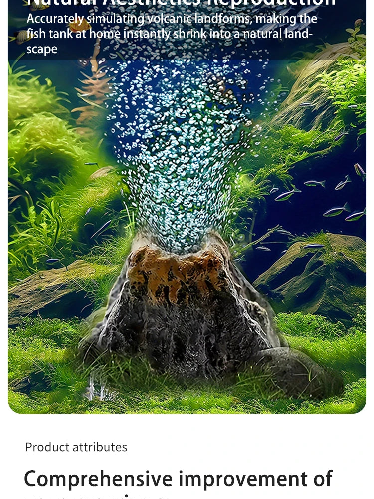 Aquarium Volcano Air Stone – Bubble Aerator with ABS Volcanic Bubbler