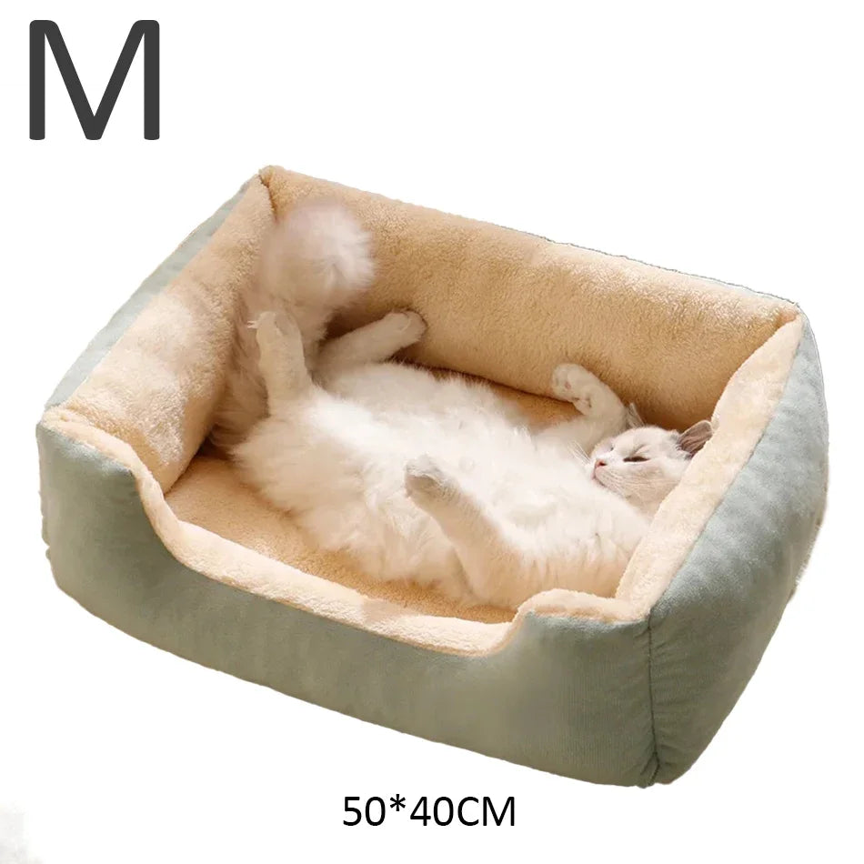 Comfy Plush Puppy Bed – Washable Cushion Basket for Dogs & Cats