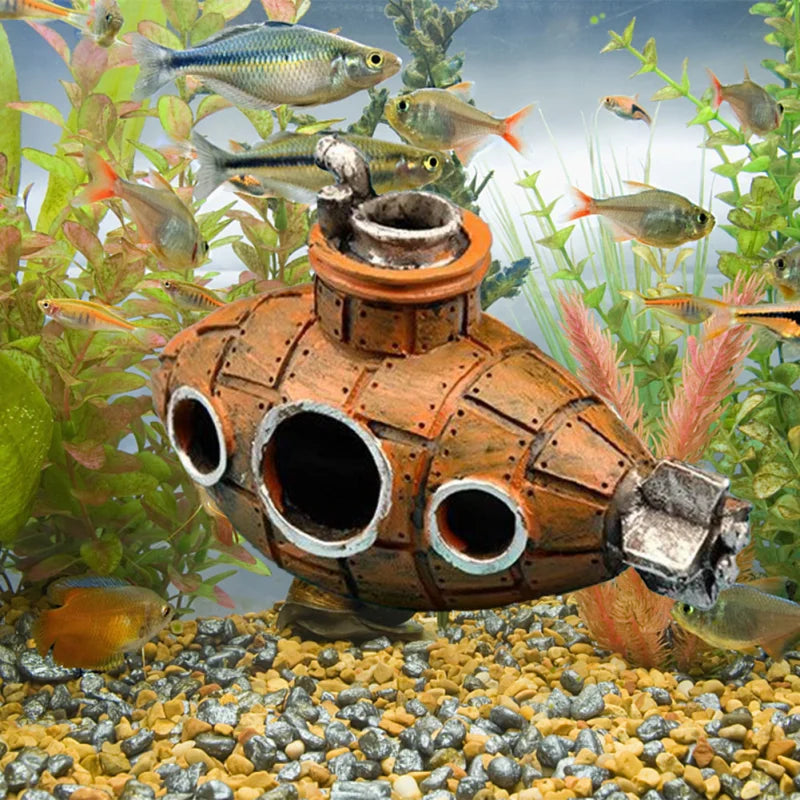 Resin Submarine Cave – Fish & Shrimp Shelter Aquarium Decoration