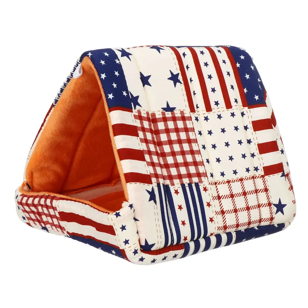 Cute Cartoon Mini Pet Bed – Warm Winter Nest for Guinea Pigs, Rabbits & Hamsters