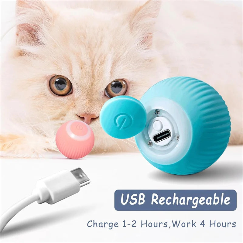 Smart Interactive Pet Toy Ball – USB Automatic Bouncing for Dogs & Cats