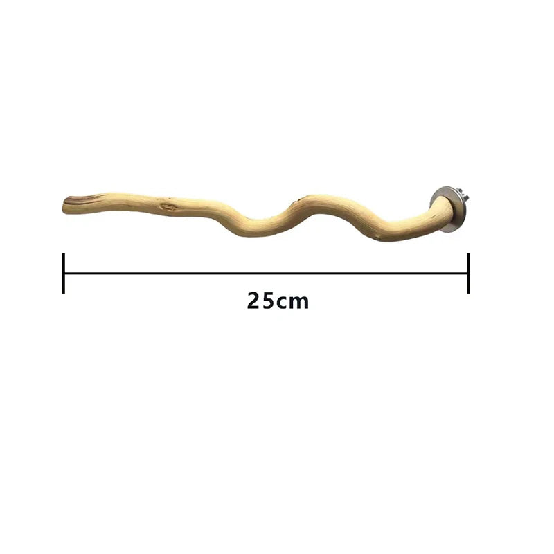 Natural Wood Fork Perch – Hanging Swing Branch Toy for Bird Cages