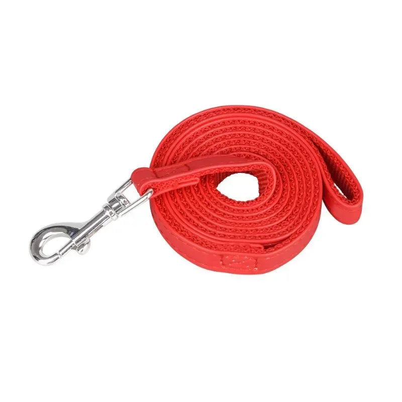 120cm PU Leather Dog Leash – Padded Nylon Lead for Dogs & Cats