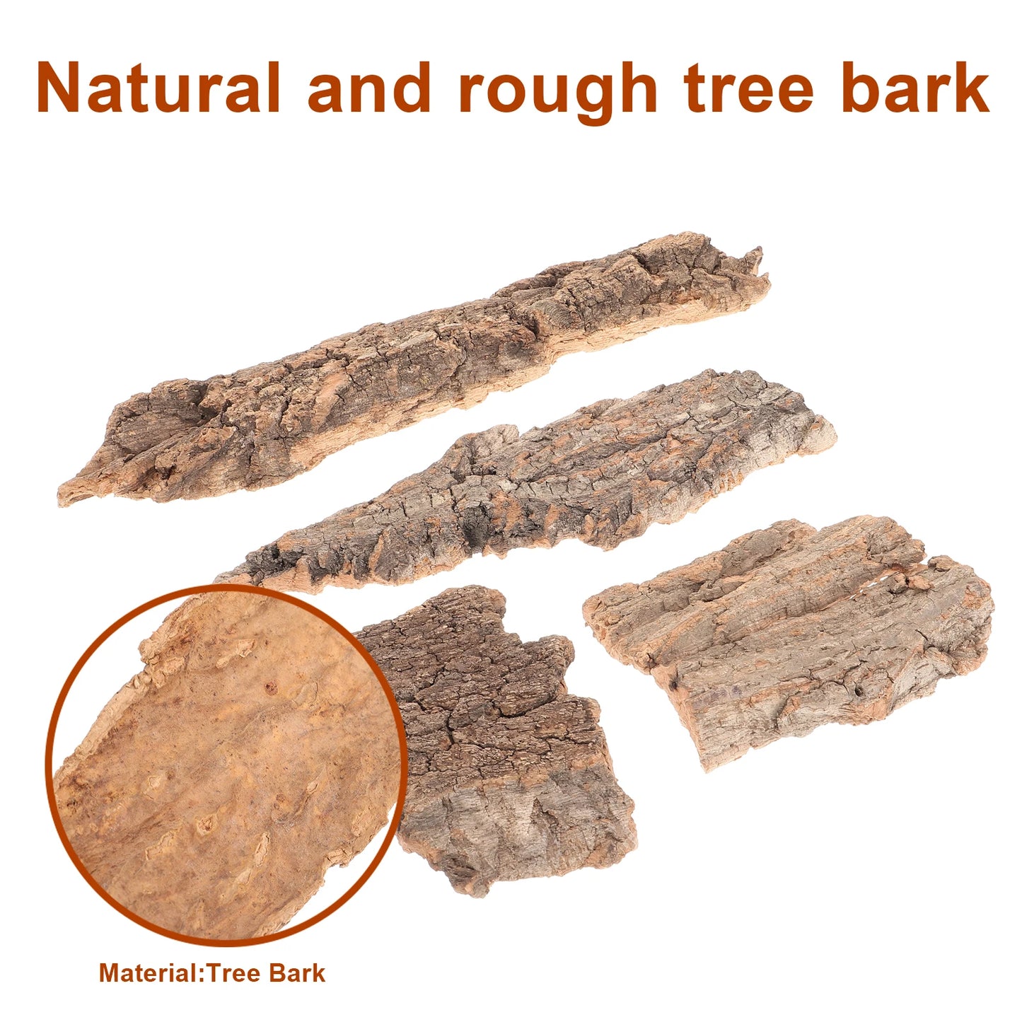 4Pcs Natural Cork Bark – Flat Reptile Terrarium Background & Climbing Decor