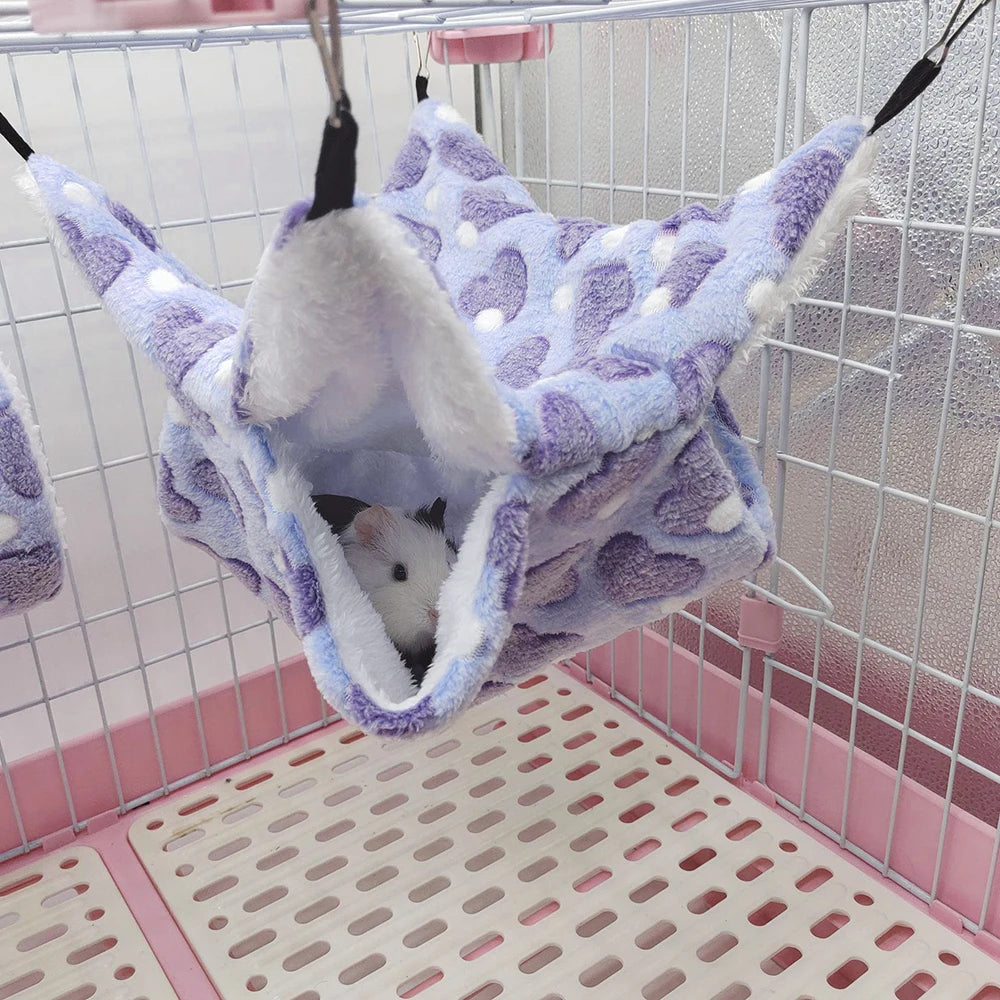 1PC Warm Double-Layer Pet Hammock – Hanging Sleeping Bag for Guinea Pigs & Hamsters